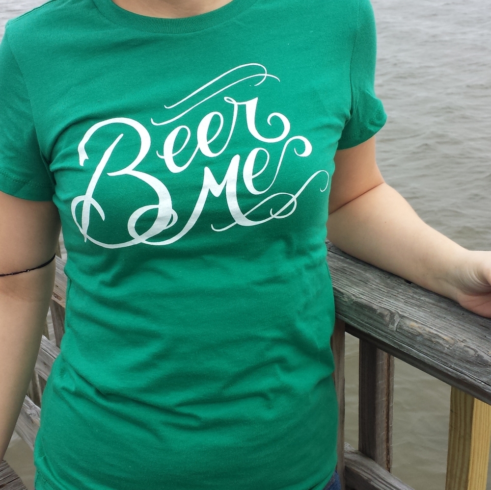 Beer Me Graphic Tee – Green Screen Print T-Shirt – Fun Novelty Top – Multi Sizes